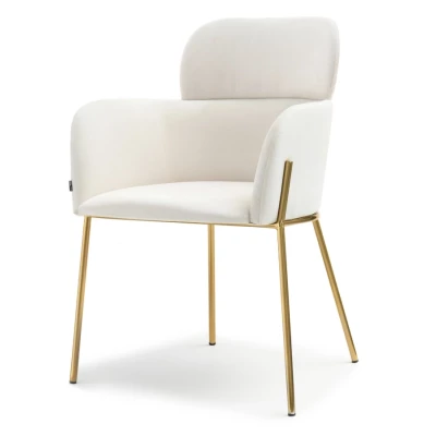 ELIZARA Polsterstuhl für Esszimmer - Creme 2 / Gold