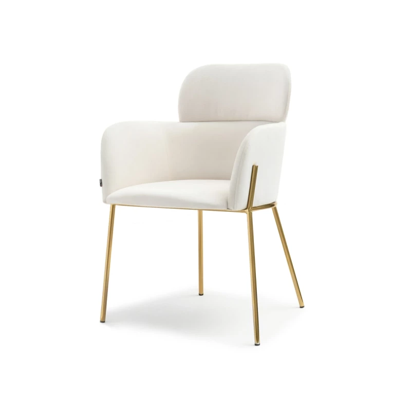 ELIZARA Polsterstuhl für Esszimmer - Creme 2 / Gold