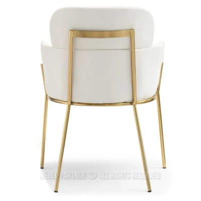 ELIZARA Polsterstuhl für Esszimmer - Creme 2 / Gold