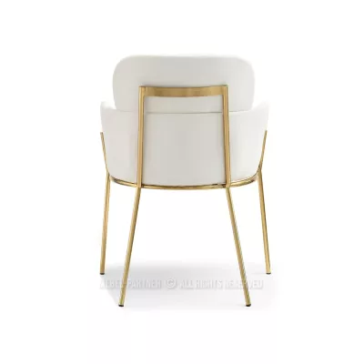ELIZARA Polsterstuhl für Esszimmer - Creme 2 / Gold