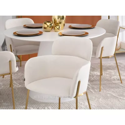 ELIZARA Polsterstuhl für Esszimmer - Creme 2 / Gold