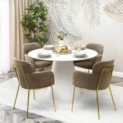 ELIZARA Polsteres Esszimmerstuhl - beige/gold