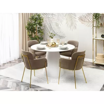 ELIZARA Polsteres Esszimmerstuhl - beige/gold