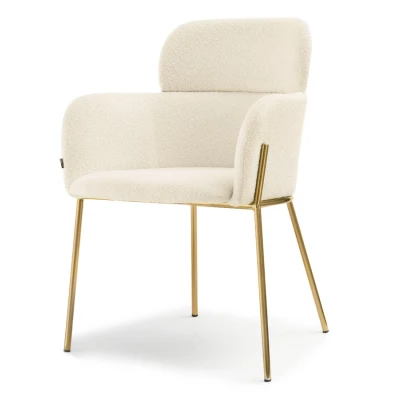ELIZARA Polsterstuhl für Esszimmer - Creme 1 / Gold