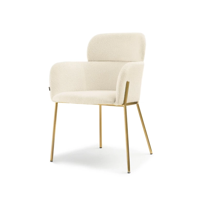 ELIZARA Polsterstuhl für Esszimmer - Creme 1 / Gold