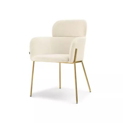 ELIZARA Polsterstuhl für Esszimmer - Creme 1 / Gold