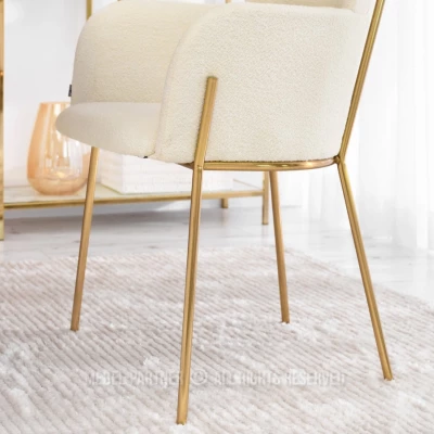 ELIZARA Polsterstuhl für Esszimmer - Creme 1 / Gold