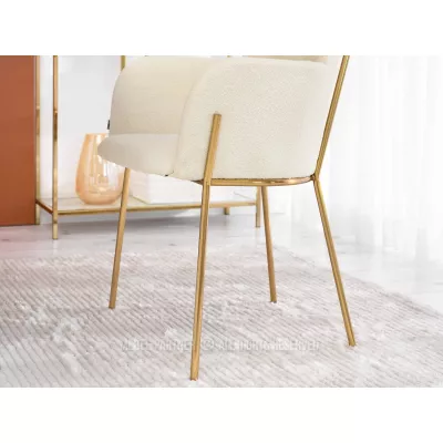 ELIZARA Polsterstuhl für Esszimmer - Creme 1 / Gold