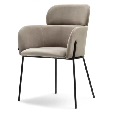 ELIZARA Polsteres Esszimmerstuhl - beige/schwarz