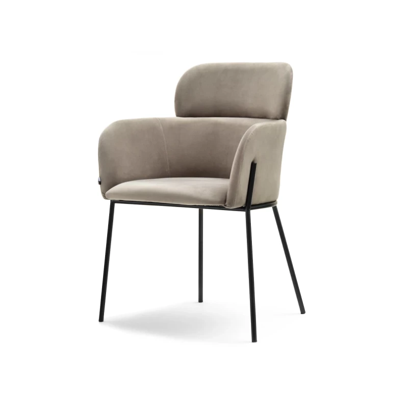 ELIZARA Polsteres Esszimmerstuhl - beige/schwarz