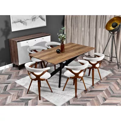 ANELIS Designerstuhl - Walnuss / Esche