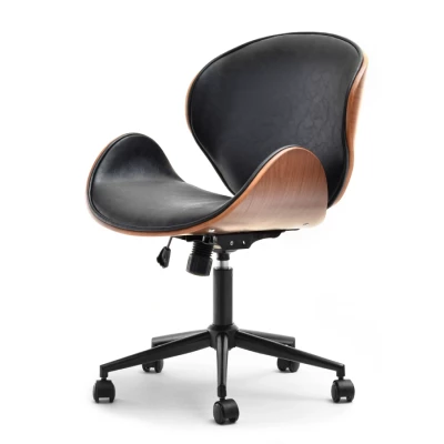 YLSA Designerstuhl - Walnuss / Antikschwarz / Schwarz