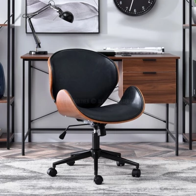 YLSA Designerstuhl - Walnuss / Antikschwarz / Schwarz