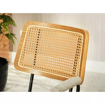 Esszimmerstuhl KAREN - Eiche / Beige / Schwarz