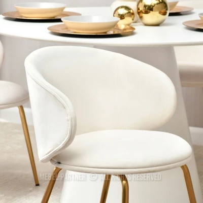 Esszimmerstuhl FLORIA - creme / gold