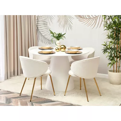 Esszimmerstuhl FLORIA - creme / gold