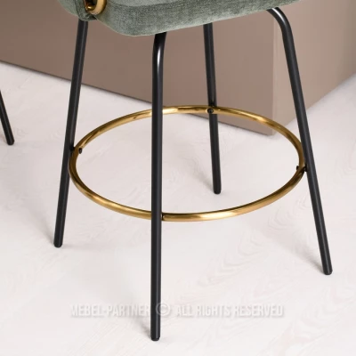 FINBAR Barhocker - Grün / Schwarz / Gold