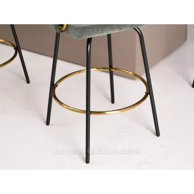 FINBAR Barhocker - Grün / Schwarz / Gold