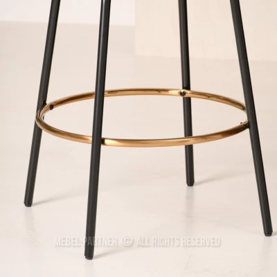 FINBAR Barhocker - Creme / Schwarz / Gold