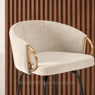 FINBAR Barhocker - Creme / Schwarz / Gold