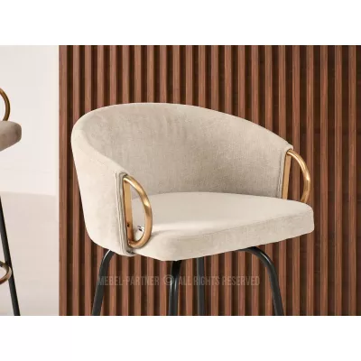 FINBAR Barhocker - Creme / Schwarz / Gold