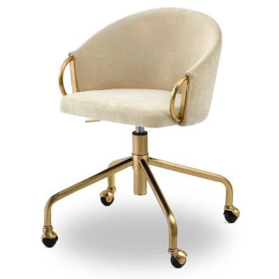FINBAR Designer Drehstuhl - creme / gold