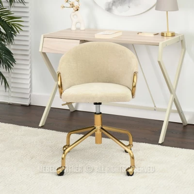 FINBAR Designer Drehstuhl - creme / gold