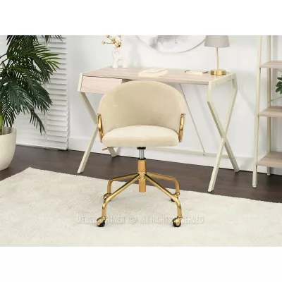 FINBAR Designer Drehstuhl - creme / gold
