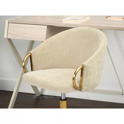 FINBAR Designer Drehstuhl - creme / gold