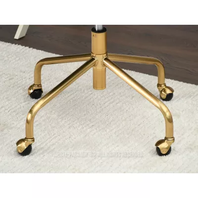 FINBAR Designer Drehstuhl - creme / gold
