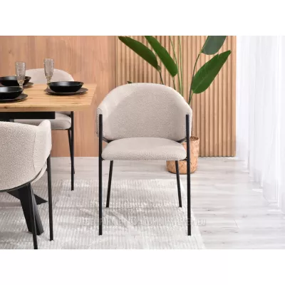 JUHI Esszimmerstuhl - beige / schwarz