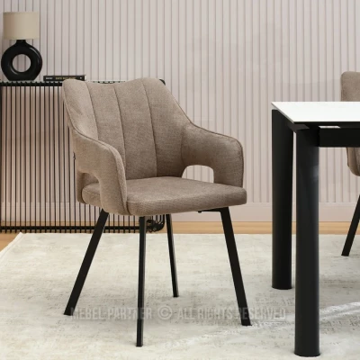 DILANY Polsterstuhl für Esszimmer - beige/schwarz