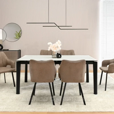 DILANY Polsterstuhl für Esszimmer - beige/schwarz