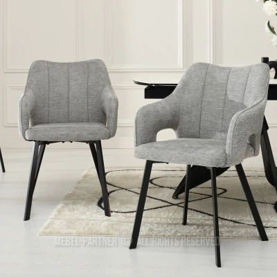 DILANY Polsterstuhl für Esszimmer - grau/schwarz