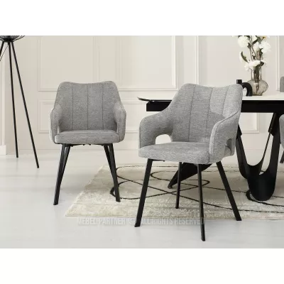 DILANY Polsterstuhl für Esszimmer - grau/schwarz