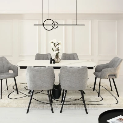 DILANY Polsterstuhl für Esszimmer - grau/schwarz