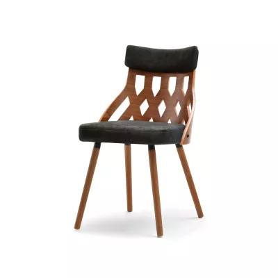 Designer Esszimmerstuhl PANAJOTA - Walnuss / Schwarz 2