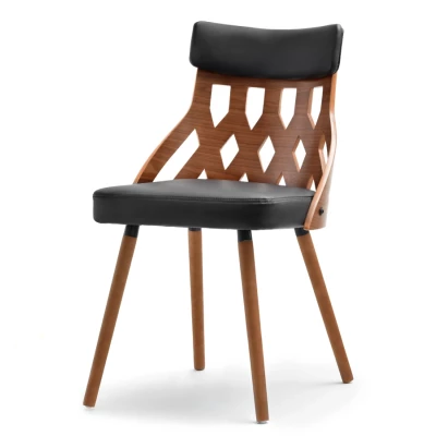 Designer Esszimmerstuhl PANAJOTA - Walnuss / Schwarz 1