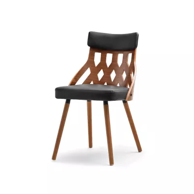Designer Esszimmerstuhl PANAJOTA - Walnuss / Schwarz 1