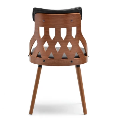 Designer Esszimmerstuhl PANAJOTA - Walnuss / Schwarz 1