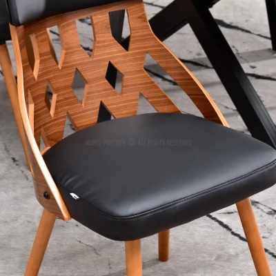 Designer Esszimmerstuhl PANAJOTA - Walnuss / Schwarz 1