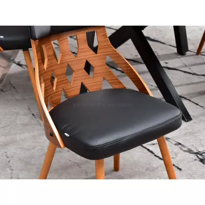 Designer Esszimmerstuhl PANAJOTA - Walnuss / Schwarz 1