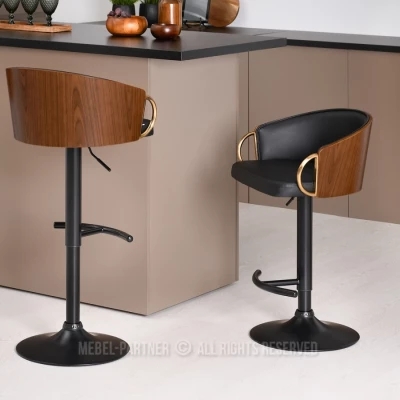 Barhocker CERYS - Walnuss / Schwarz
