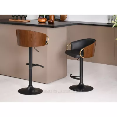 Barhocker CERYS - Walnuss / Schwarz