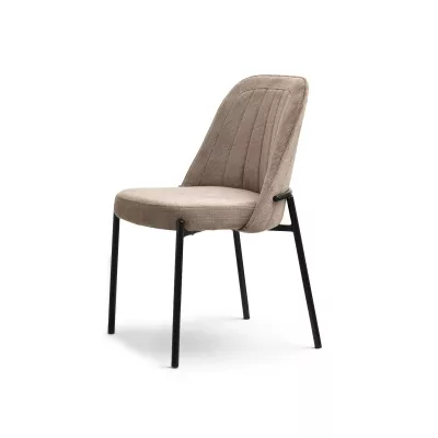 Gepolsterter Esszimmerstuhl EVELIN - beige / schwarz
