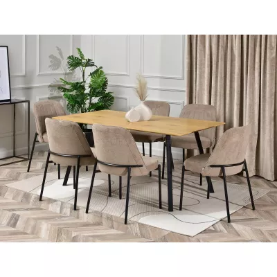 Gepolsterter Esszimmerstuhl EVELIN - beige / schwarz
