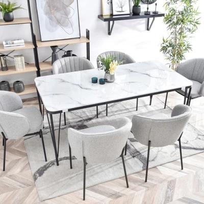 IMANI Polsterstuhl für Esszimmer - grau/schwarz