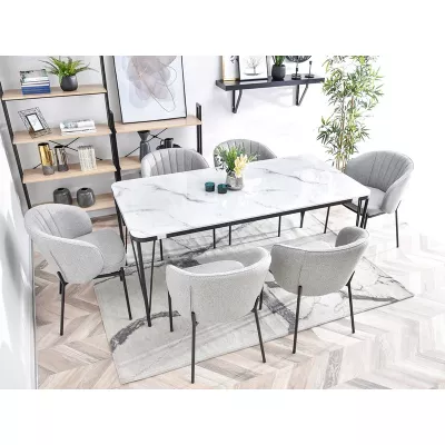 IMANI Polsterstuhl für Esszimmer - grau/schwarz