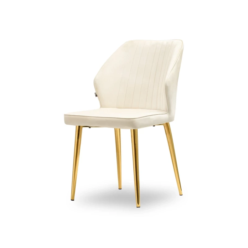 SORA Polsteres Esszimmerstuhl – Creme/Gold