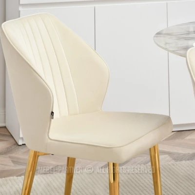 SORA Polsteres Esszimmerstuhl – Creme/Gold